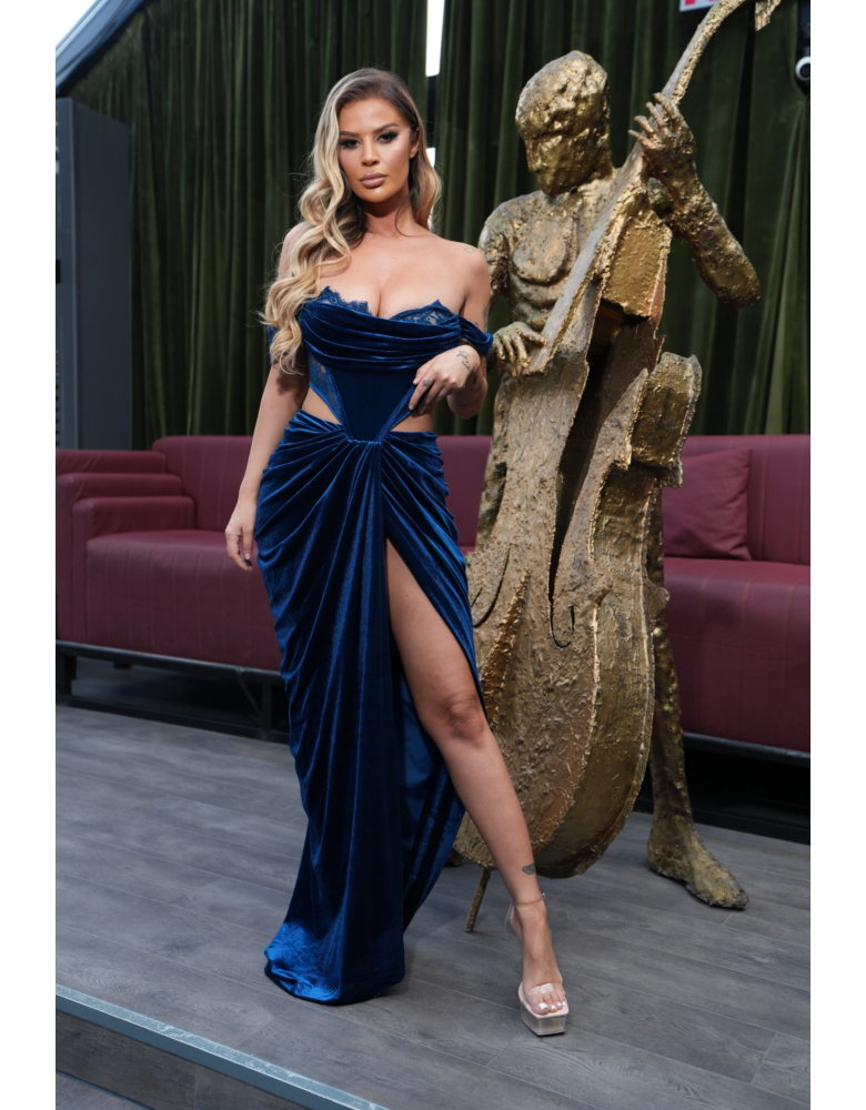 QUINTESSA TEAL LACE DRESS
