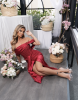 STELA BURGUNDY DRESS