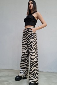 PRINTED LEATHER TROUSERS