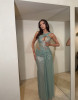 BEADED LIGHT GREEN DRESS