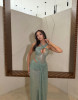 BEADED LIGHT GREEN DRESS