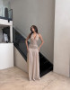 BEIGE DRESS WITH GEMS