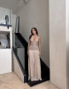 BEIGE DRESS WITH GEMS