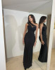 BLACK DRESS WITH SLEEVE DETAIL
