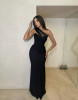 BLACK DRESS WITH SLEEVE DETAIL