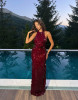 ARIEL BURGUNDY DRESS