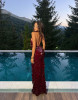 ARIEL BURGUNDY DRESS