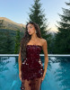 NOMI BURGUNDY DRESS