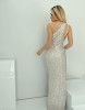 LILAH NUDE-SILVER DRESS