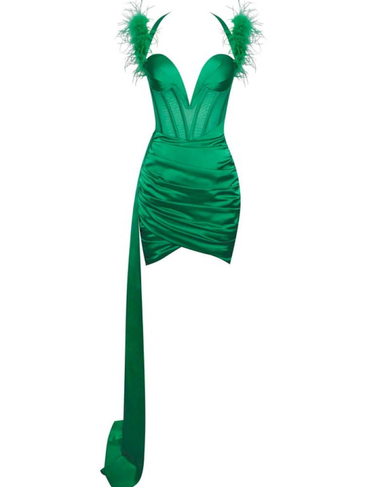 WILMA EMERALD GREEN DRESS