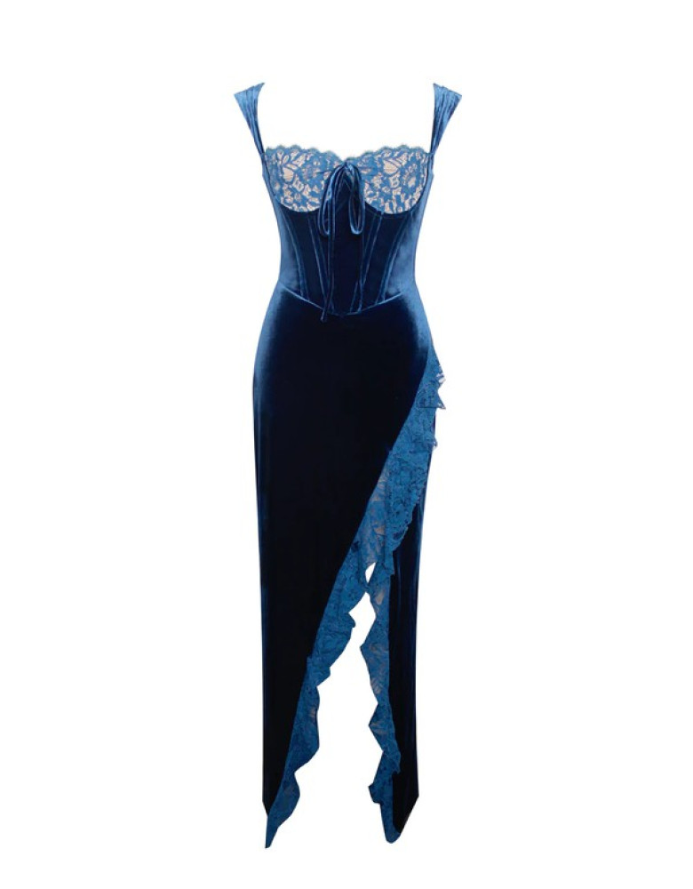 ODILIA TEAL LACE DRESS