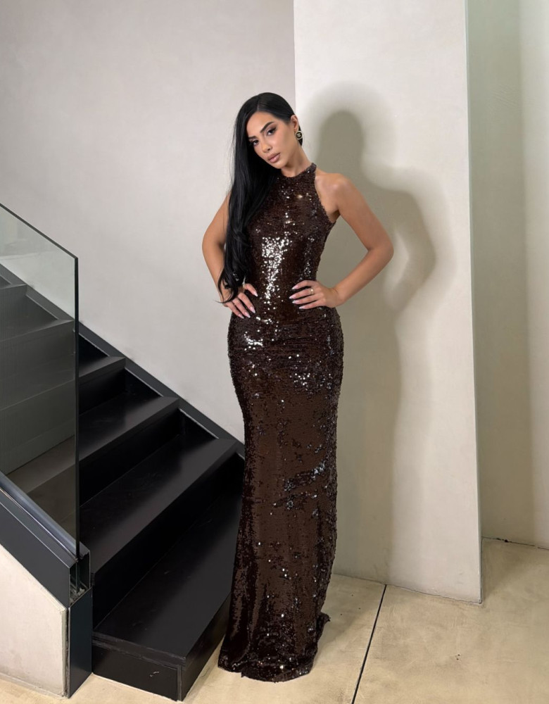 RENATA DRESS - BROWN