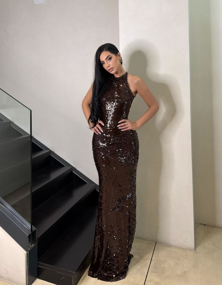 RENATA DRESS - BROWN