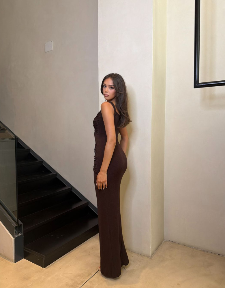 KALINA DRESS - BROWN