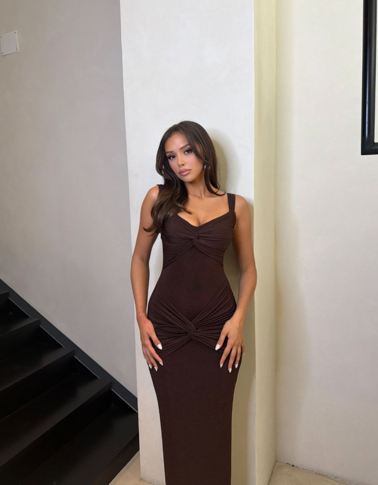 KALINA DRESS - BROWN
