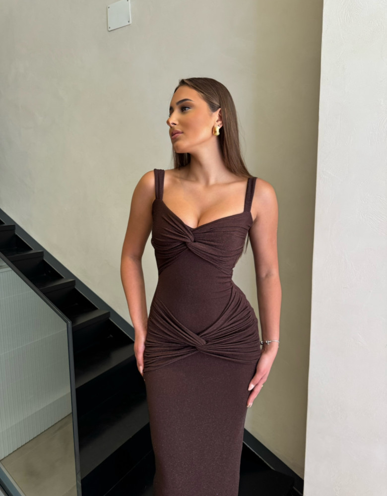 KALINA DRESS - BROWN