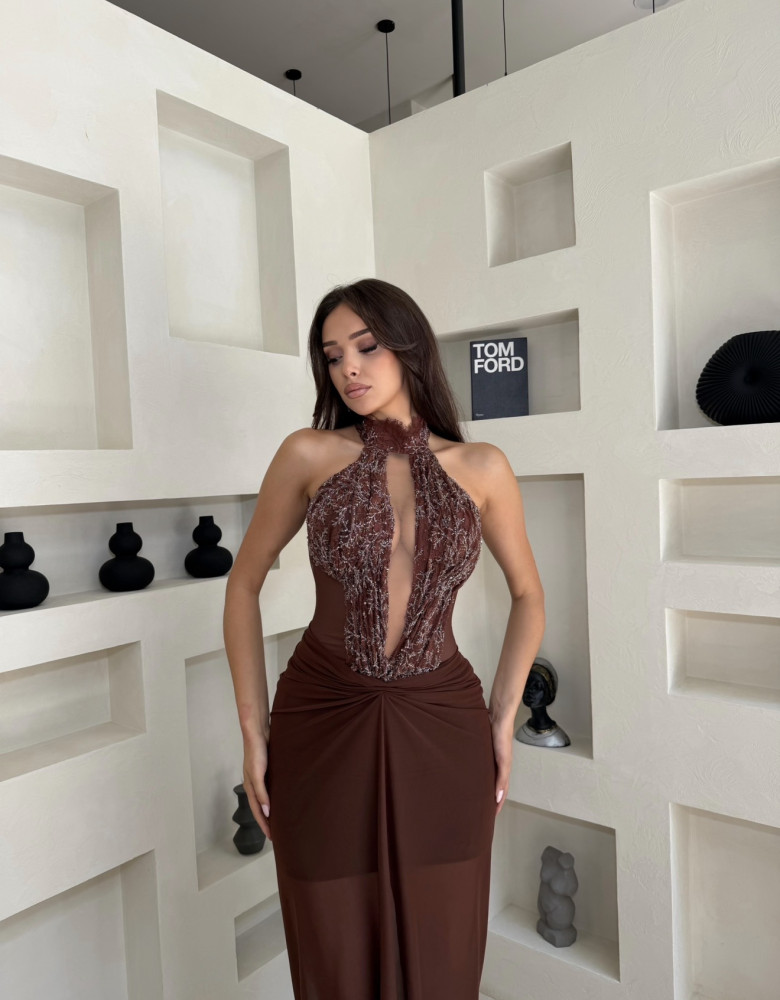 EMILIA DRESS - BROWN