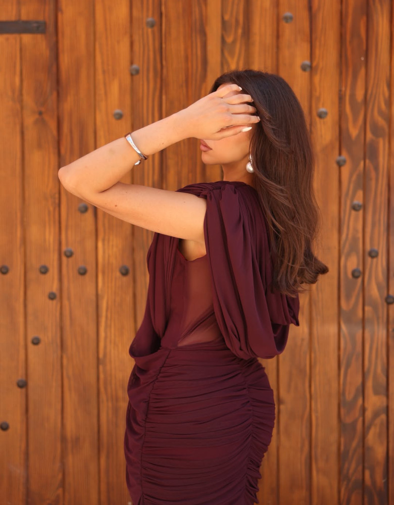 ISADORA DRESS - BURGUNDY
