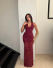 NOELIA DRESS - BURGUNDY